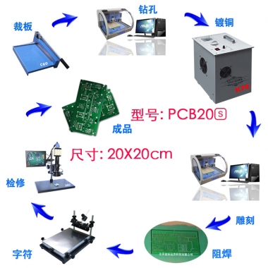 实验室pcb制作带绿油阻焊字符 成品板制作 PCB20S